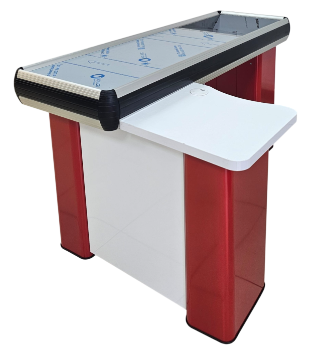 Masa L 160 cm pentru casa de marcat cu rama din aluminium Alb Rosu [2]