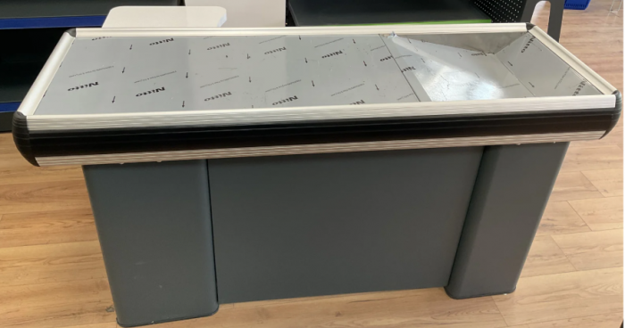 Masa pentru casa de marcat tip L cu rama din aluminium Gri Antracit [3]