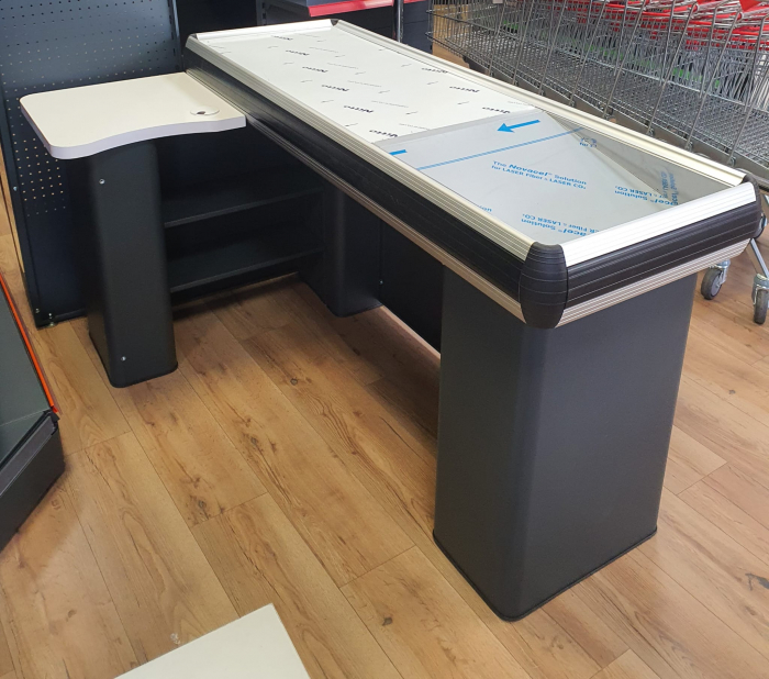 Masa pentru casa de marcat tip L cu rama din aluminium Gri Antracit [4]