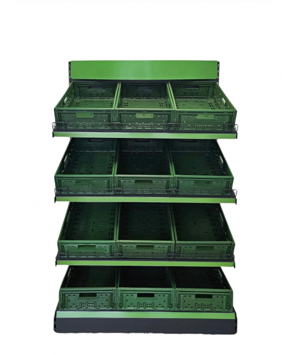 Raft de legume si fructe cu polite raglabile H:200 L:125 cm W:70 cm(Laditele incluse) [2]