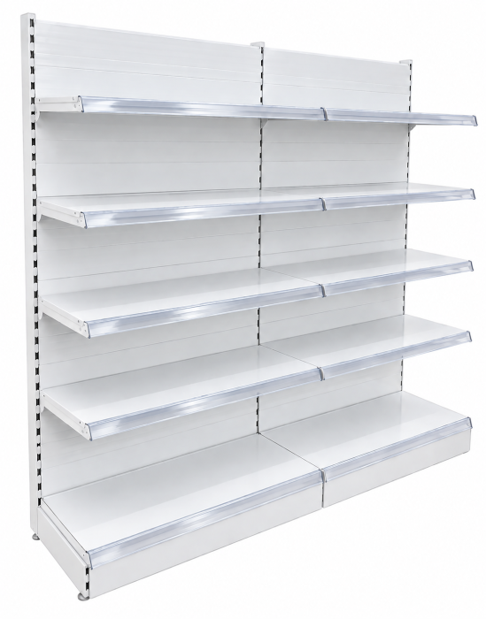 Rafturi de perete, inaltime 200 cm, Lungime 203 cm, Baza 40, Polite 40, Alb [4]