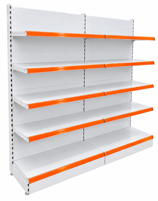 Rafturi de perete, inaltime 200 cm, Lungime 203 cm, Baza 40, Polite 40, Alb [7]