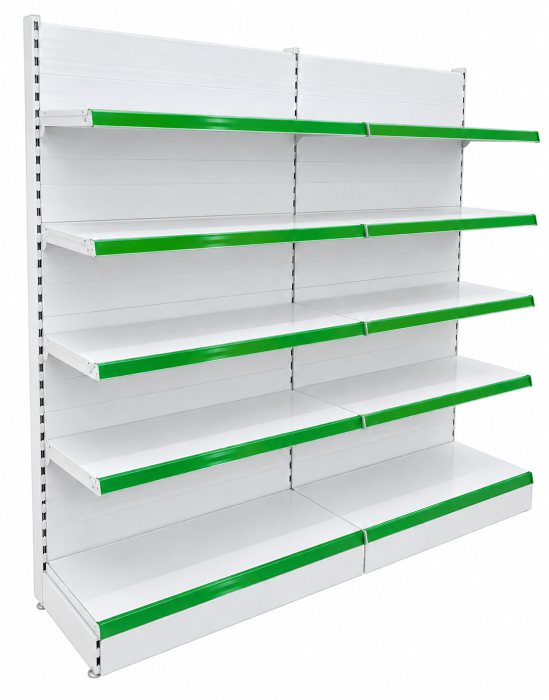 Rafturi de perete, inaltime 200 cm, Lungime 203 cm, Baza 40, Polite 40, Alb [3]