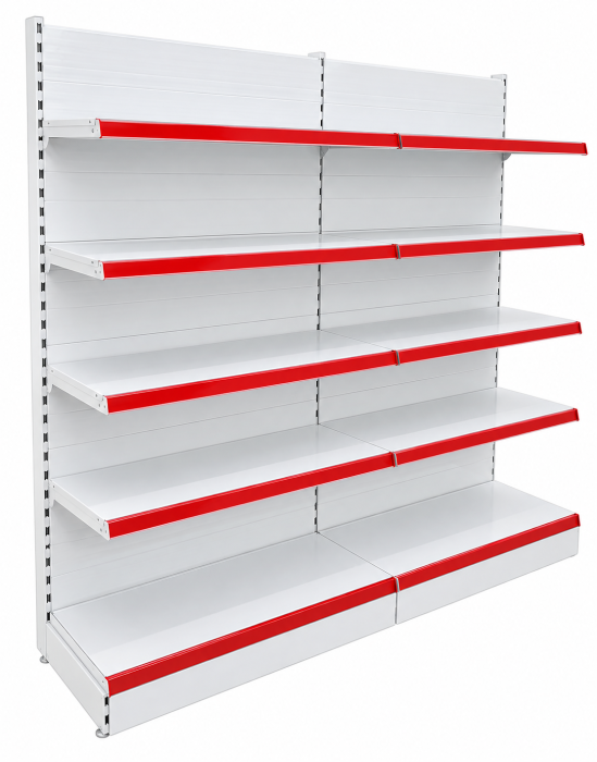 Rafturi de perete, inaltime 200 cm, Lungime 203 cm, Baza 40, Polite 40, Alb [2]