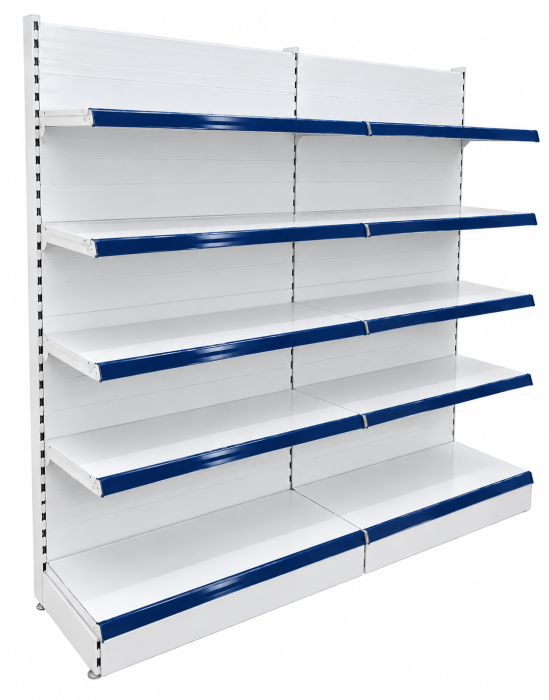 Rafturi de perete, inaltime 200 cm, Lungime 203 cm, Baza 40, Polite 40, Alb [5]