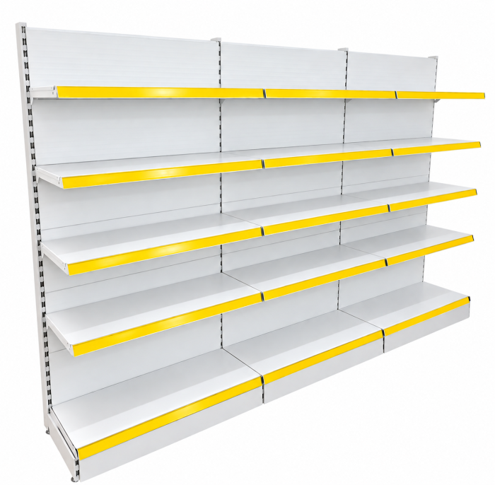 Rafturi de perete, inaltime 200 cm, Lungime 303 cm, Baza 40, Polite 40, Alb [3]