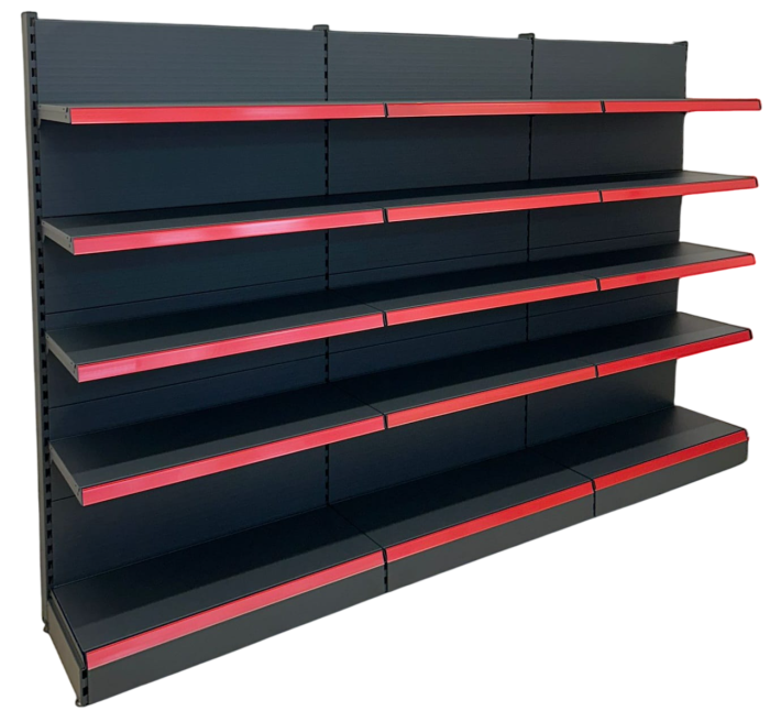 Rafturi de perete, inaltime 200 cm, Lungime 303 cm, Baza 40, Polite 40, Antracit [17]