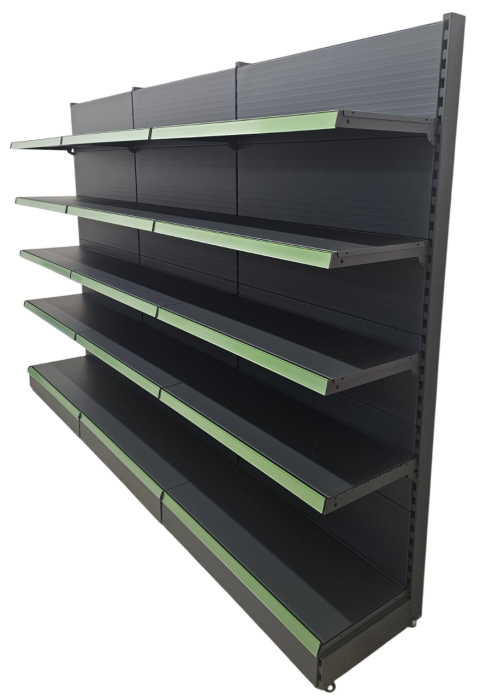 Rafturi de perete, inaltime 200 cm, Lungime 303 cm, Baza 40, Polite 40, Antracit [8]