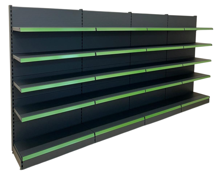 Rafturi de perete, inaltime 200 cm, Lungime 403 cm, Baza 40, Polite 40, Antracit [2]