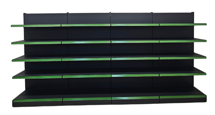 Rafturi de perete, inaltime 200 cm, Lungime 403 cm, Baza 40, Polite 40, Antracit [8]