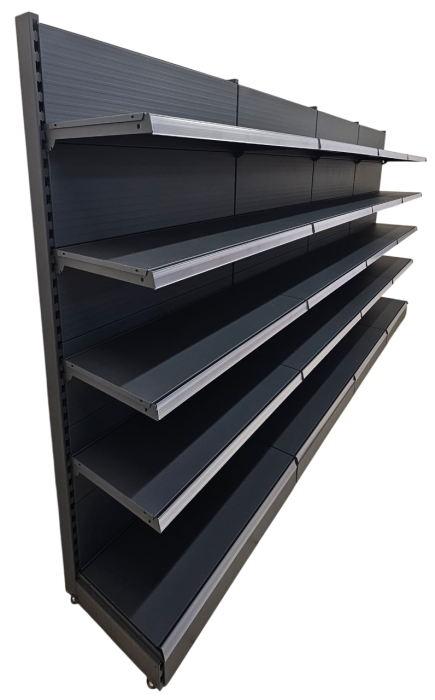 Rafturi de perete, inaltime 200 cm, Lungime 403 cm, Baza 40, Polite 40, Antracit [13]