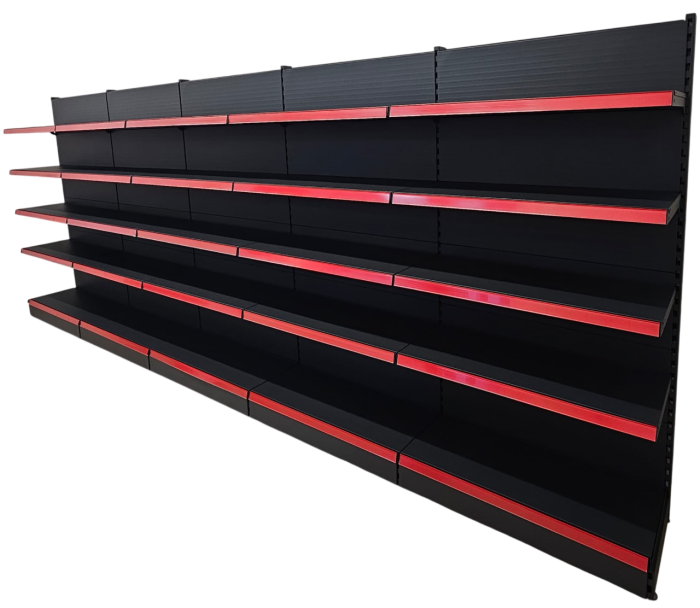 Rafturi de perete, inaltime 200 cm, Lungime 503 cm, Baza 40, Polite 40, Antracit [5]