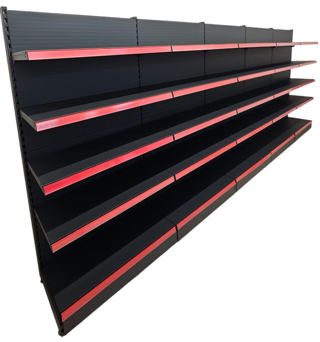 Rafturi de perete, inaltime 200 cm, Lungime 503 cm, Baza 40, Polite 40, Antracit [6]