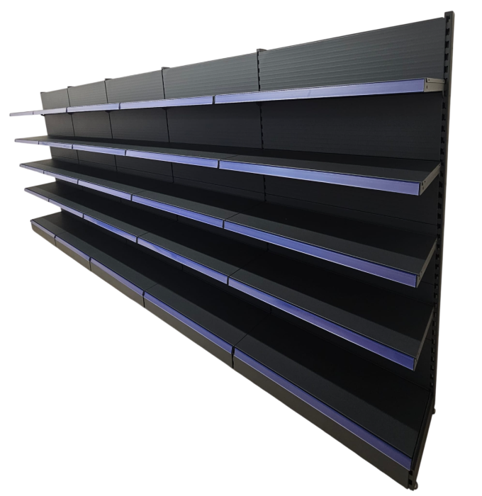 Rafturi de perete, inaltime 200 cm, Lungime 503 cm, Baza 40, Polite 40, Antracit [3]