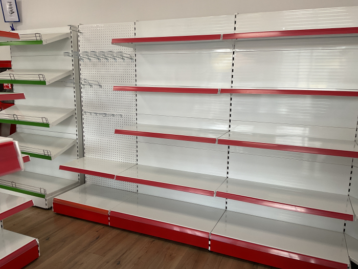 Rafturi de perete, inaltime 225 cm, Baza 50, Polite 40, Alb [4]