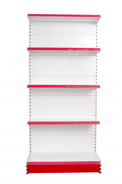 Rafturi de perete, inaltime 225 cm, Baza 50, Polite 40, Alb [3]