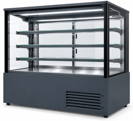 Refrigerare Comercială - Vitrină Frigorifică CARINA pentru Cofetărie și Patiserie, 937 mm, +2/+6°C, Plug-in, Gri Antracit