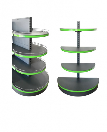 RAFTURI GONDOLA - Set Polite oval pentru Capăt de gondola Antracit