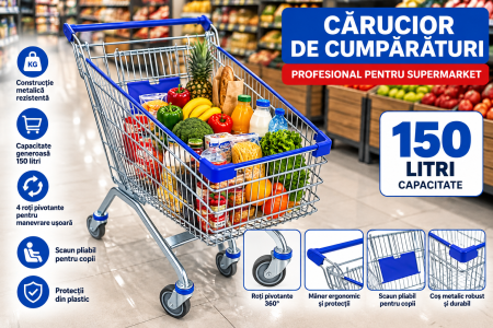 Cărucior de Cumpărături Metalic 150 Litri [1]