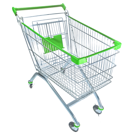CARUCIOARE SUPERMARKET - Cărucior de Cumpărături Metalic 180 Litri