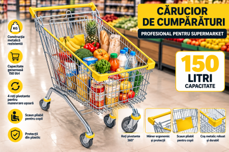 Cărucior de Cumpărături Metalic 125 Litri [1]