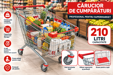 Cărucior de Cumpărături Metalic 210 Litri [1]