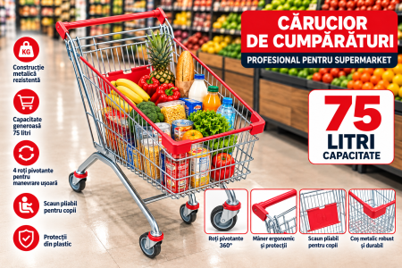 Cărucior de Cumpărături Metalic 75 Litri [1]