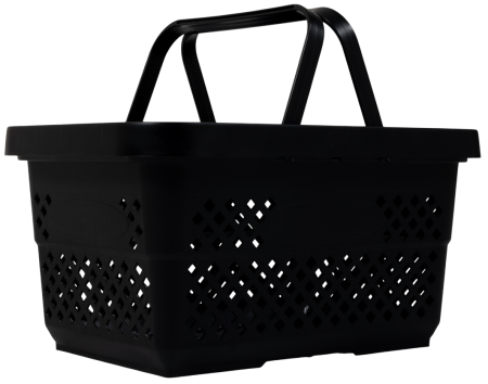 COSURI DE CUMPARATURI - Coș de cumpărături – Negru (28 Lt)-NON FRAGIL