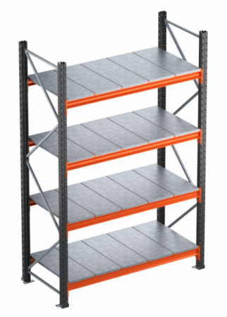 H:200/250/300 cm x L:156 cm x W:60 cm, Rafturi Extensie (cu 1 picior) 350kg/nivel,cu polite metalice [3]