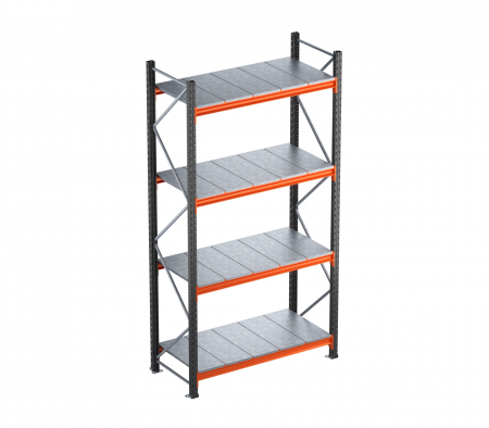 RAFTURI ARHIVA - H:200/250/300 cm x L:156 cm x W:60 cm, Rafturi Extensie (cu 1 picior) 350kg/nivel,cu polite metalice