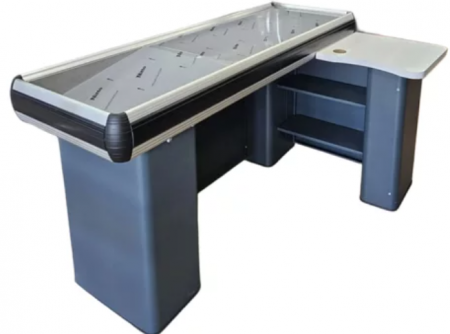 MESE PENTRU CASA DE MARCAT - Masa pentru casa de marcat tip L cu rama din aluminium Gri Antracit