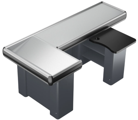 Masa pentru casa de marcat U 180 CM,rama din aluminium,Stanga Gri Antracit [1]