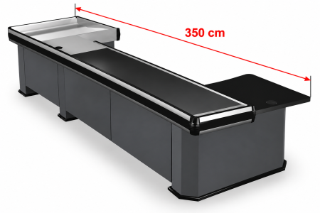 MESE PENTRU CASA DE MARCAT - Masă pentru casă de marcat U, 350 cm, cu bandă automată – partea dreaptă