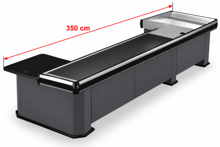 MESE PENTRU CASA DE MARCAT - Masă pentru casă de marcat U, 350 cm, cu bandă automată – partea stângă