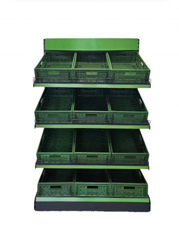Raft de legume si fructe cu polite raglabile H:200 L:125 cm W:70 cm(Laditele incluse) [1]