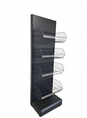 RAFTURI LEGUME FRUCTE SI PANIFICATIE - Raft de Panificatie cu 4 cosuri H:225 L:75 cm W:40 cm