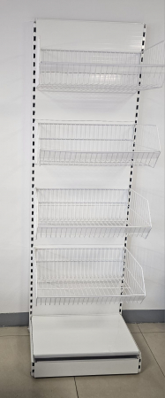 Raft de Panificatie cu 4 cosuri H:225 L:75 cm W:40 cm Alb [1]