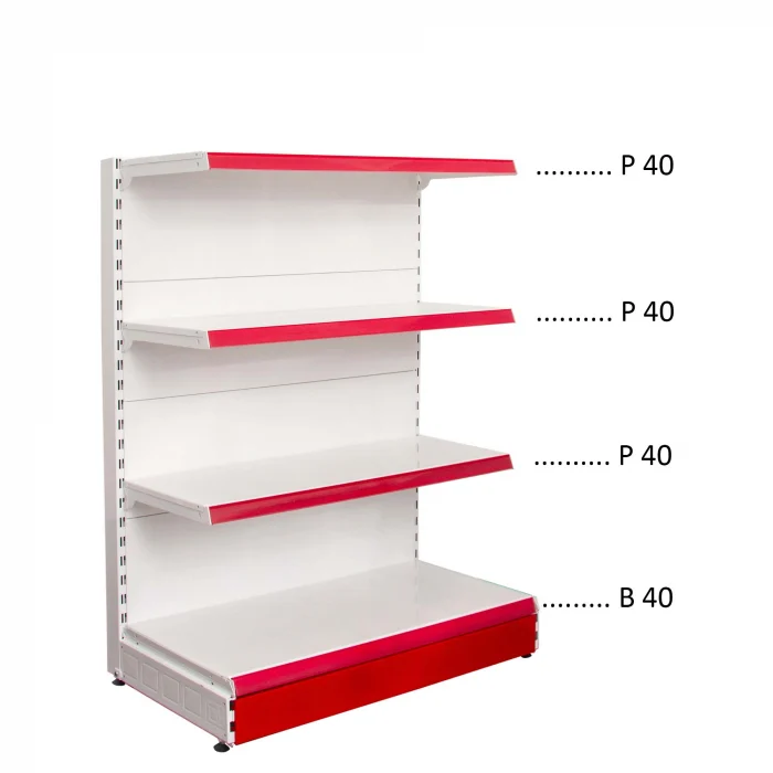 RAFTURI DE MAGAZIN - Rafturi Capat Gondola, inaltime 140 cm, Baza 40, Polite 40, Alb