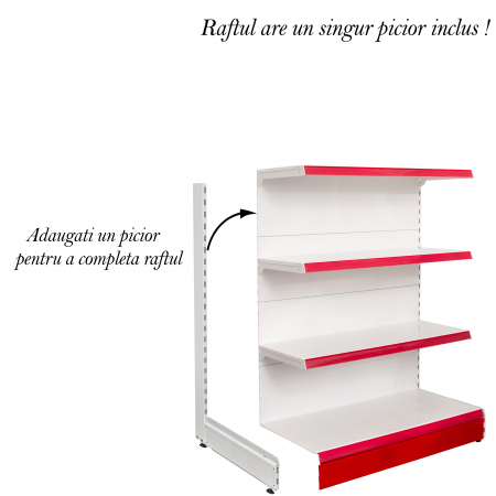 Rafturi de perete, inaltime 135 cm, Baza 50, Polite 50, Alb [1]