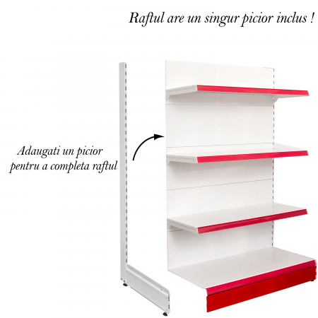 Rafturi de perete, inaltime 165 cm, Baza 50, Polite 40, Alb [1]