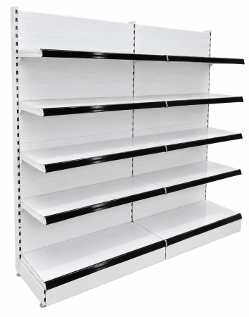 Rafturi de perete, inaltime 200 cm, Lungime 203 cm, Baza 40, Polite 40, Alb [5]