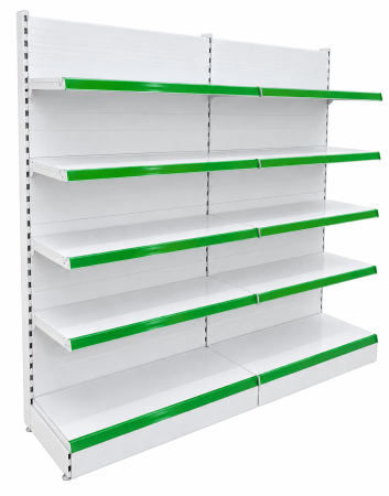 Rafturi de perete, inaltime 200 cm, Lungime 203 cm, Baza 40, Polite 40, Alb [2]