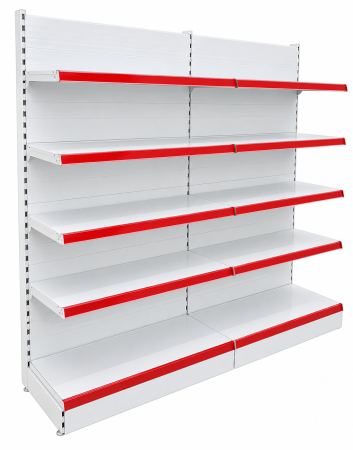 Rafturi de perete, inaltime 200 cm, Lungime 203 cm, Baza 40, Polite 40, Alb [1]