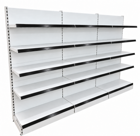 Rafturi de perete, inaltime 200 cm, Lungime 303 cm, Baza 40, Polite 40, Alb [5]