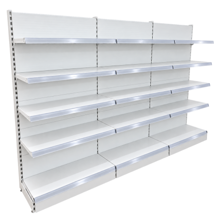 Rafturi de perete, inaltime 200 cm, Lungime 303 cm, Baza 40, Polite 40, Alb [3]