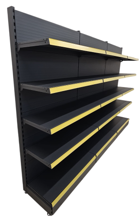 Rafturi de perete, inaltime 200 cm, Lungime 303 cm, Baza 40, Polite 40, Antracit [15]