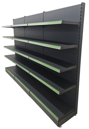 Rafturi de perete, inaltime 200 cm, Lungime 303 cm, Baza 40, Polite 40, Antracit [7]