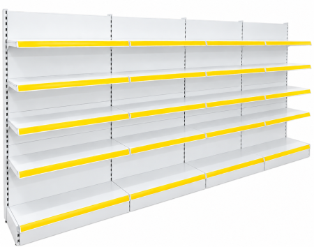Rafturi de perete, inaltime 200 cm, Lungime 403 cm, Baza 40, Polite 40, Alb [2]