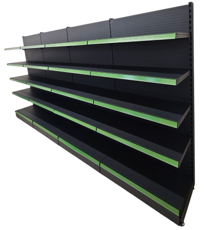 Rafturi de perete, inaltime 200 cm, Lungime 403 cm, Baza 40, Polite 40, Antracit [8]