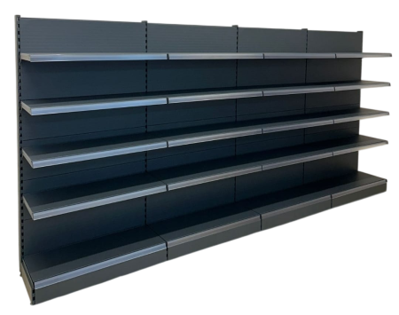 RAFTURI DE MAGAZIN - Rafturi de perete, inaltime 200 cm, Lungime 403 cm, Baza 40, Polite 40, Antracit